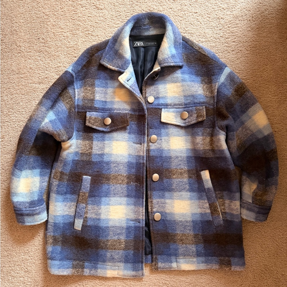 Zara Multicolor Wool Blend Coat